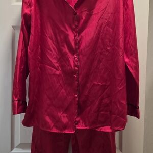 Secret Treasures Satin Pajama Set - Red